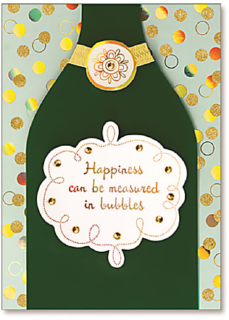 Viabella Birthday Greeting Card With Envelope, Happiness Bubbles, 5" x 7"
