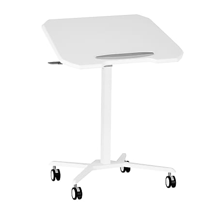Techni Mobili 28&rdquo;W Sit-to-Stand Mobile Adjustable Height Laptop Standing Desk, White, Total Qty 1