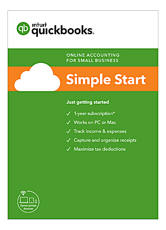 Intuit® QuickBooks® Online Simple Start 2019, 1-Year Subscription, For PC/Mac®, Download