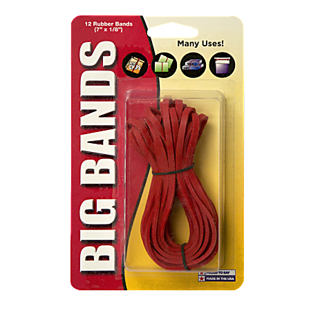 Alliance® Rubber Advantage® Rubber Bands, 7", Red, Pack