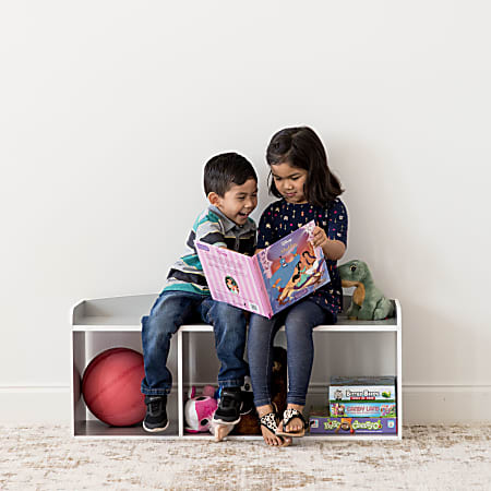 IRIS Kids Storage Bench 17 18 H x 13 716 W x 39 1516 D Gray