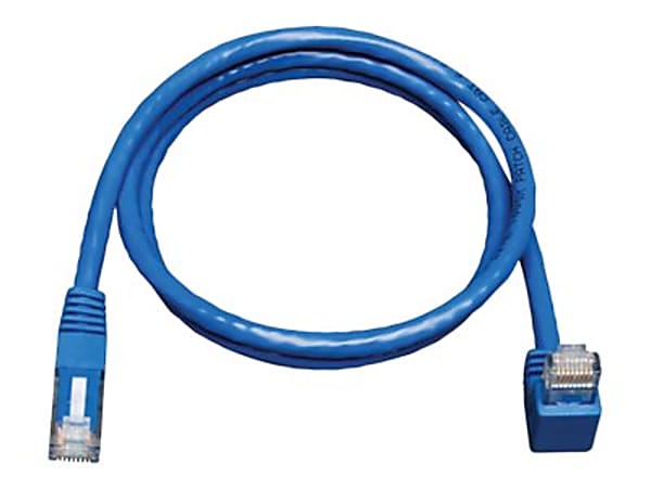 Eaton Tripp Lite Series Down-Angle Cat6 Gigabit Molded UTP Ethernet Cable (RJ45 Right-Angle Down M to RJ45 M), Blue, 5 ft. (1.52 m) - Patch cable - RJ-45 (M) to RJ-45 (M) - 5 ft - CAT 6 - molded, stranded - blue
