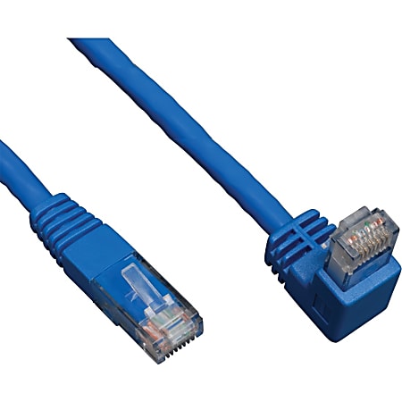 Eaton Tripp Lite Series Down-Angle Cat6 Gigabit Molded UTP Ethernet Cable (RJ45 Right-Angle Down M to RJ45 M), Blue, 5 ft. (1.52 m) - N204005BLDN