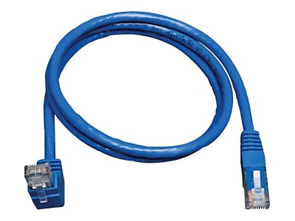 Eaton Tripp Lite Series Up-Angle Cat6 Gigabit Molded UTP Ethernet Cable (RJ45 Right-Angle Up M to RJ45 M), Blue, 10 ft. (3.05 m) - N204010BLUP