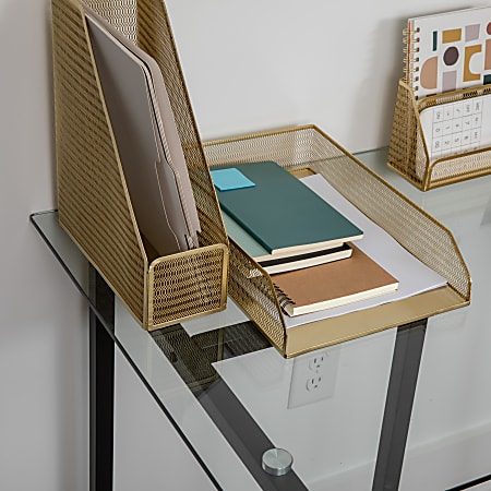 Martha Stewart Ryder Mesh Metal Paper Letter Inbox Tray Desktop ...