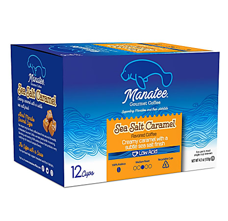 Manatee Gourmet Coffee Single-Serve Coffee K-Cup®, Sea Salt Caramel Blend, Carton Of 12