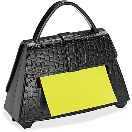 New 3M Post It Note Dispenser Black Handbag Purse w/ Designed Notes 3" x 3" 