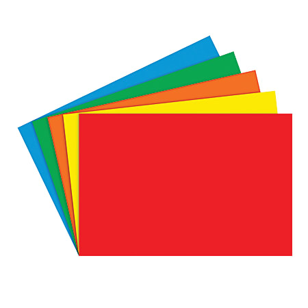 Top Notch Teacher Products® Bright Blank Primary Index Cards, 4" x 6", Assorted Colors, 100 Cards Per Pack, Case Of 6 Packs