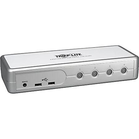 Tripp Lite 4-Port Desktop Compact DVI/USB KVM Switch w/ Audio & Cables - 4 Computer(s) - 2048 x 1536 - 10 x USB - 5 x DVI