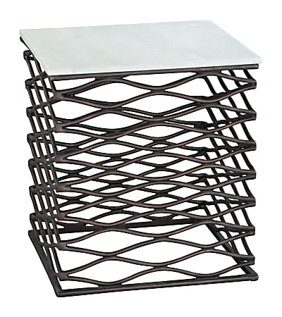 Zuo Modern Duke Aluminum Square End Table, 22”H