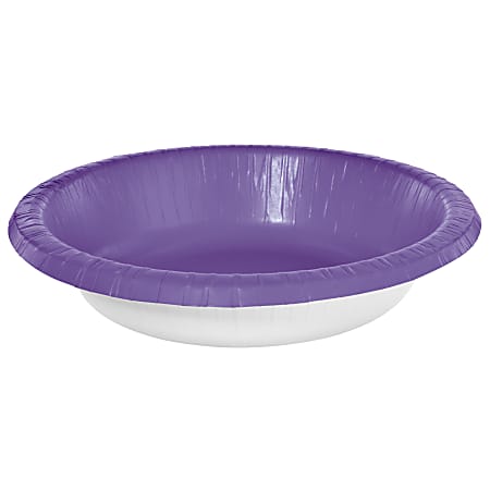 Amscan Paper Bowls, 20 Oz, New Purple, 20 Bowls Per Box, Case Of 5 Boxes