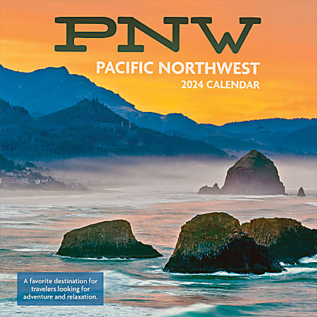 2024 TF Publishing Scenic Monthly Wall Calendar, 12” x 12”, Pacific Northwest, January To December