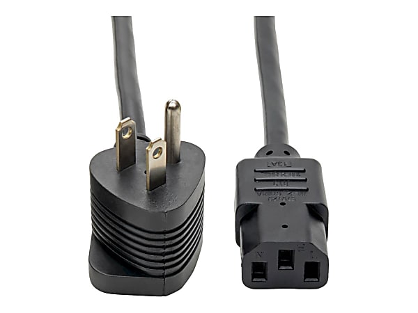 Eaton Tripp Lite Series Piggyback Extension Cord, NEMA 5-15P/5-15R to C13 - 13A, 125V, 16 AWG, 6 ft. (1.83 m), Black - P006006515MF
