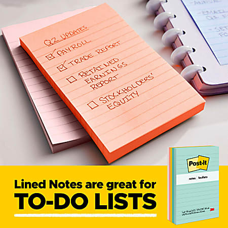 Kores - Yellow Lined Sticky Notes, Self-Adhesive Memo Note Pad, 150 X - View #6