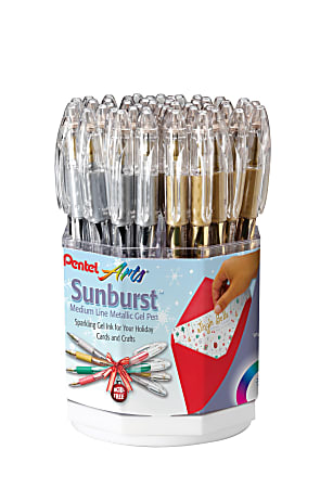 Pentel Metallic Sunburst Gel Rollerball Pen Medium Point 0.4 mm