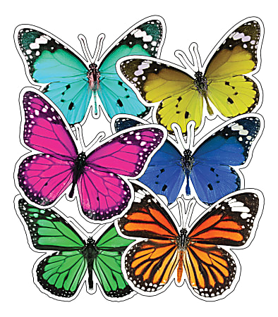 Schoolgirl Style Extra-Large Cut-Outs, Colorful Butterflies, Pack Of 12 Cut-Outs