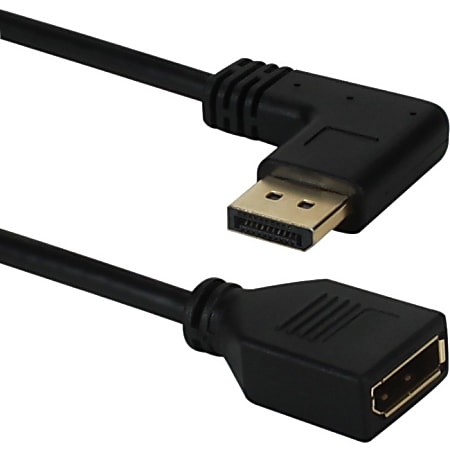 QVS 0.5ft Right-Angle DisplayPort Male to Female UltraHD 4K Flex Adaptor
