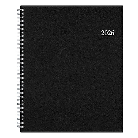 2026 Blue Sky Weekly/Monthly Planner, 8-1/2" x 11", Passages/Solid Black, January To December, 152939