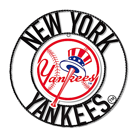 Imperial MLB Wrought Iron Wall Art, 24"H x 24"W x 1/2"D, New York Yankees