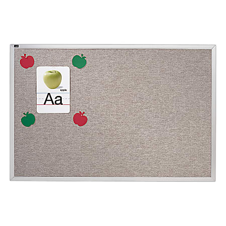 Quartet® Vinyl Tack Bulletin Board With Aluminum Frame, 48" x 144", Gray