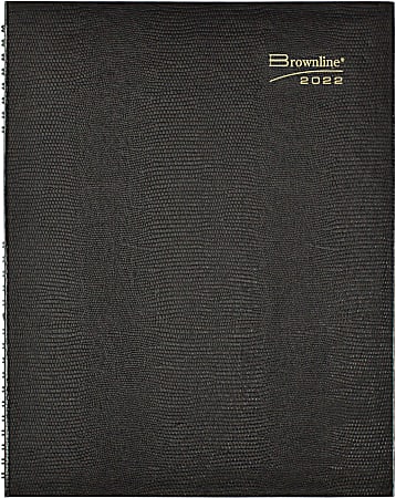 Brownline® 14-Month CoilPro Monthly Planner, 8-1/2" x 11", Black, December 2021 To January 2023, CB1262C.BLK