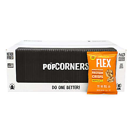 PopCorners Flex Buffalo Protein Crisps, 1 Oz, Pack Of 24 Bags