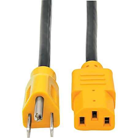 Tripp Lite 4ft Computer Power Cord Cable 5-15P to C13 Yellow 10A 18AWG 4' - 10A,18AWG (NEMA 5-15P to IEC-320-C13 with Yellow Plugs) 4-ft."
