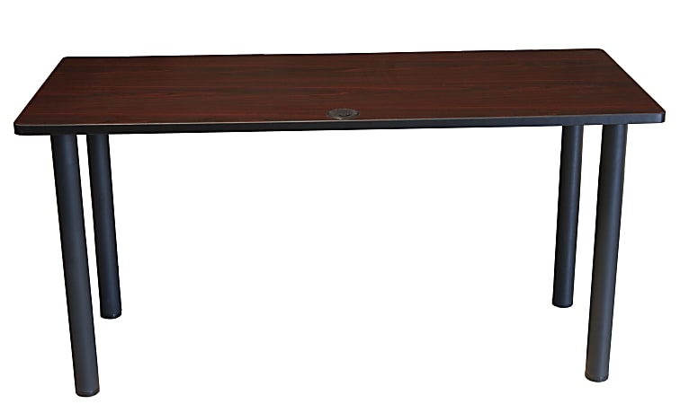 Boss Office Products 60"W Training Table With Post Legs, Mahogany/Black