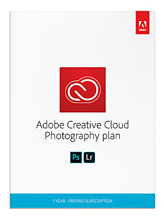 Adobe&reg; Creative Cloud&reg; Photography Plan, 1-Year Subscription, For PC/Mac&reg;, Disc