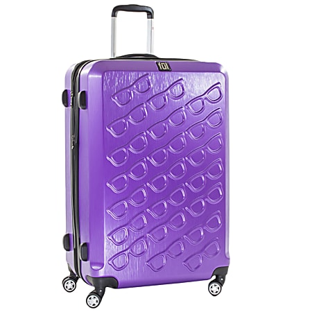 ful Sunglasses ABS Upright Rolling Suitcase, 29 1/2"H x 19 1/4"W x 12"D, Purple