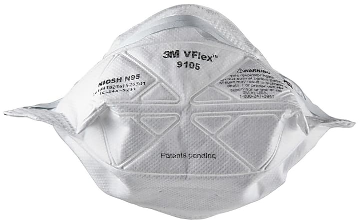 3M™ VFlex Particulate Respirators 9105, N95, White, Pack Of 50 Respirators