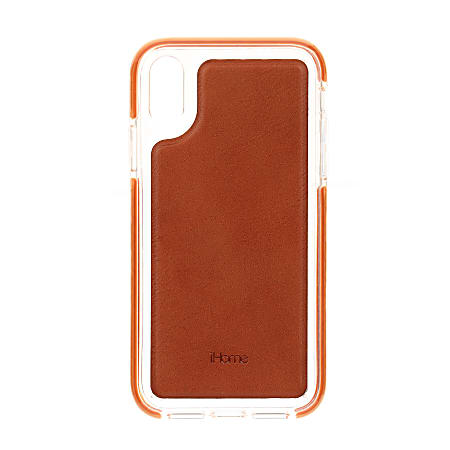 iHome Velo Impact Vegan Leather Phone Case For iPhone&reg; X/XS, Brown, IHXP152Z-OD