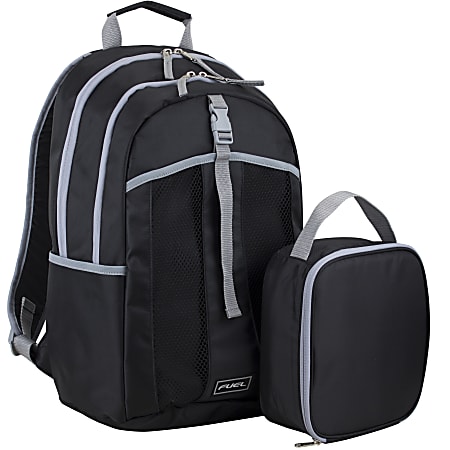 Fuel Deluxe Lunchbag And Backpack Set, Black/Gray