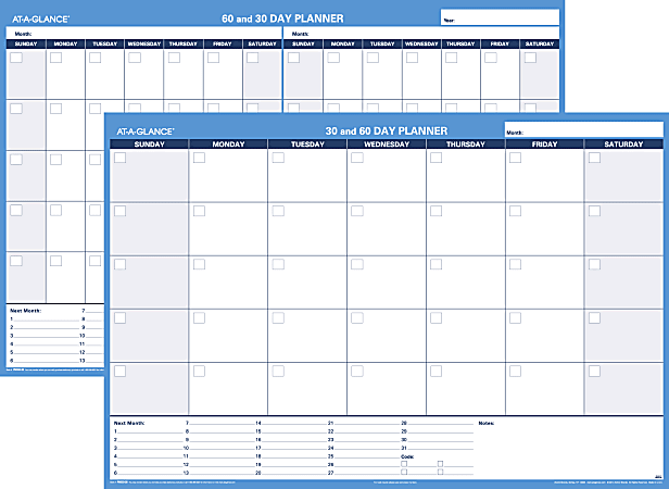 AT-A-GLANCE® Undated Erasable/Reversible Wall Planner, 30/60 Day, 48" x 32", 30% Recycled, PM33328