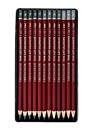 Cretacolor Drawing Pencils, 8B - 6H, 12-Piece Set, Pack Of 2 Sets