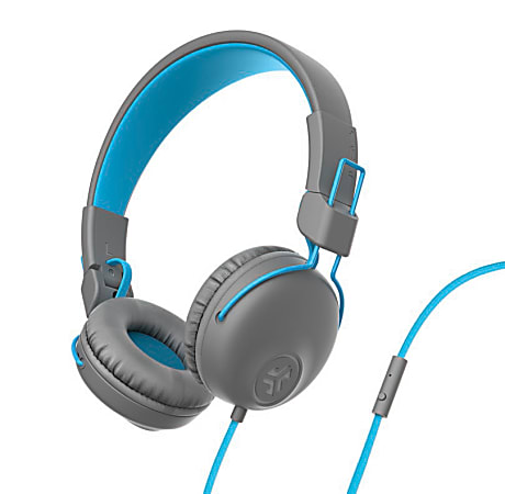 JLab® Audio Studio On-Ear Headphones, Gray/Blue, HASTUDIORGRYBLU4