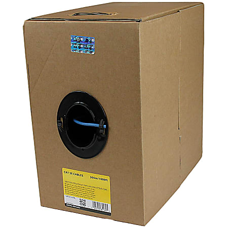 StarTech.com 1000 ft Roll of Blue Plenum CMP Cat5e Solid UTP Bulk Cable  - Cat5e Bulk Cable - Cat5e Plenum Cable - WIR5ECMPBL