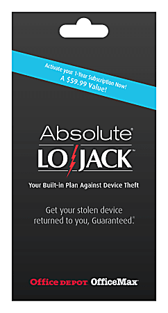 Absolute® Lojack® Theft Recovery For Laptops Premium, For 1 PC, 1-Year Subscription, Traditional Disc