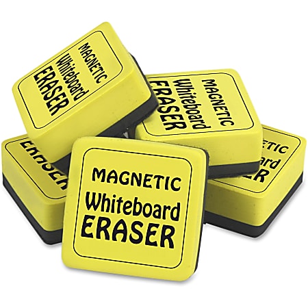 The Pencil Grip Magnetic Whiteboard Erasers Class Pack, 2" x 2", Yellow