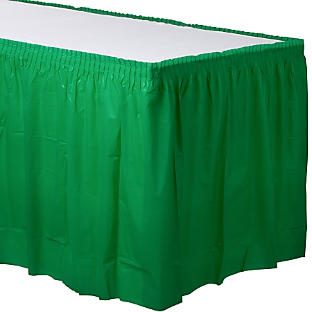 Amscan Plastic Table Skirts, Festive Green, 21’ x 29”, Pack Of 2 Skirts