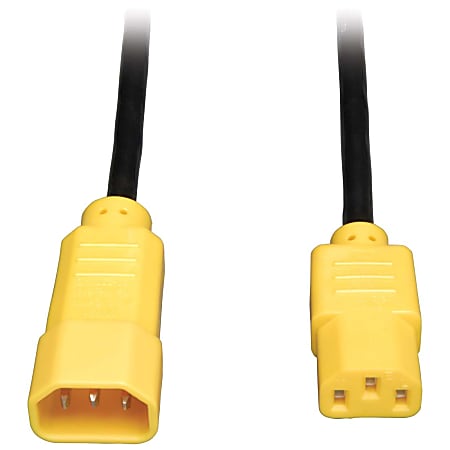 Tripp Lite 6ft Power Cord Extension Cable C14 to C13 Heavy Duty Yellow ...