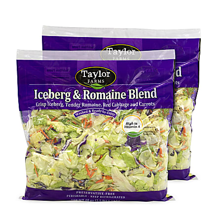 Taylor Farms Iceberg & Romaine Lettuce Blend, 40 Oz Bag, Pack Of 2 Bags