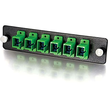 C2G Q-Series Fiber Distribution System 12-STRAND, SC, ZIRCONIA INSERT, SM, APC, GREEN SC - Patch panel adapter - green