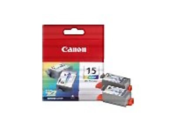 Canon® BCI-15C Tri-Color Ink Tanks, Pack Of 2, 8191A003