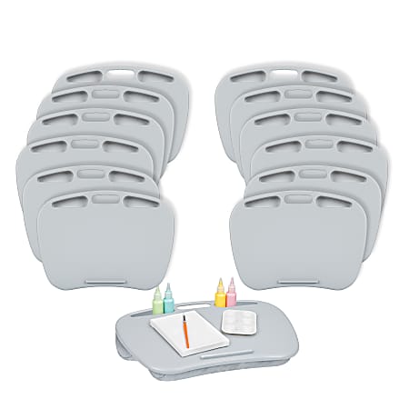 LapGear MyDesk Lap Desks, 18-1/2" x 19-15/16", Cool Gray, Pack Of 12 Desks