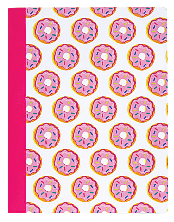 Divoga® Scented Composition Notebook, Sweet Smarts Collection, Wide Ruled, 160 Pages (80 Sheets), Donut Design/Strawberry Scent