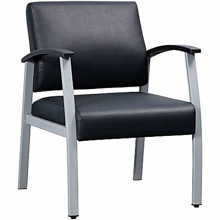 Lorell Mid-Back Healthcare Guest Chair - Vinyl Seat Material - Vinyl Back Material - Powder Coated Silver Frame Color - 67012