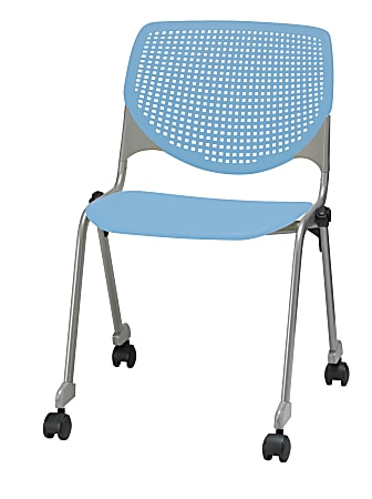 KFI Studios KOOL Stacking Chair With Casters, Sky