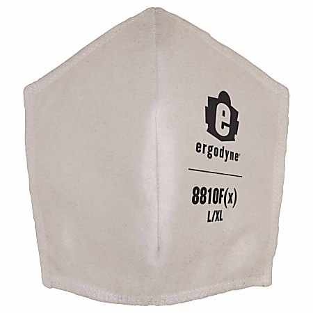 Ergodyne Skullerz 8810F(x) Contoured Face Cover Replacement Filters, Large/X-Large, White, Pack Of 5 Filters