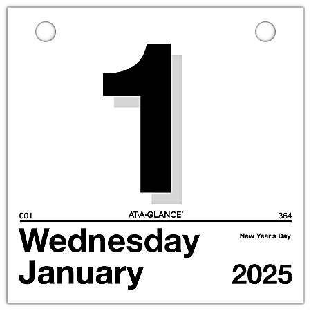 2025 AT-A-GLANCE® ‘Today Is’ Daily Wall Calendar Refill, 6" x 6". Traditional, January 2025 To December 2025, K150